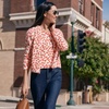 image:imageLands End Womens Fine Gauge Eyelash Printed Sleeveless SweaterLight RoseBerry Rouge Floral