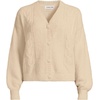 image:imageLands End Womens Fuzzy Eyelash Cable Cardigan SweaterChampagne
