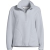 image:imageLands End Womens Half Zip Cozy Sherpa Fleece PulloverPale Gray