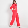 image:imageLands End Womens Serious Sweats High Rise Wide Leg Cargo PantsDeep Coral