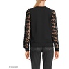 image:imageLands End Womens Serious Sweats Lace Sleeve SweatshirtBlack
