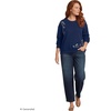 image:imageLands End Womens Serious Sweats Relaxed Long Sleeve Crew Neck SweatshirtNavy Cascading Floral