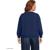image:imageLands End Womens Serious Sweats Relaxed Long Sleeve Crew Neck SweatshirtNavy Cascading Floral
