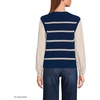 image:imageWomens Drifter Shaker Button Shoulder Sweater Vest with Poplin SleevesDeep Sea NavyChampagne Stripe