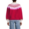 image:imageWomens Fuzzy Turtleneck Lantern Sleeve Jacquard SweaterRich Red Fairisle