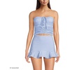 image:imageWomens Ruched Halter Tankini TopSoft Cloud Blue Gingham