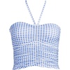 image:imageWomens Ruched Halter Tankini TopSoft Cloud Blue Gingham