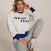image:imageWomens Ultrasoft Placed Jacquard Jersey Crew Neck SweaterSnow DayIvory