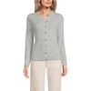 image:imageLands End Womens Cashmere Cardigan SweaterGrayBlack Donegal