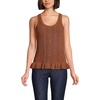 image:imageLands End Womens Cotton Boucle Ruffle Hem Sleeveless SweaterRich Ginger Brown