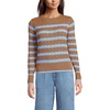 image:imageLands End Womens Cotton Cable Knit SweaterCanyon CamelBlue Stripe