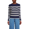 image:imageLands End Womens Cotton Cable Knit SweaterDeep Sea NavyIvory Stripe