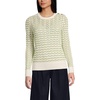 image:imageLands End Womens Cotton Viscose Button Shoulder Modern Crew SweaterPistachioIvory Stitch Stripe