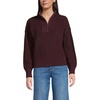 image:imageLands End Womens Drifter Shaker Wedge Quarter Zip SweaterAged Wine Heather