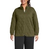 image:imageLands End Womens RainDefense Serious Sweats Quilted Full Zip JacketOlive Drab