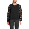 image:imageLands End Womens Serious Sweats Lace Sleeve SweatshirtBlack