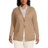 image:imageWomens Fine Gauge Cotton Button Front Blazer SweaterVicuna Heather