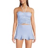 image:imageWomens Ruched Halter Tankini TopSoft Cloud Blue Gingham