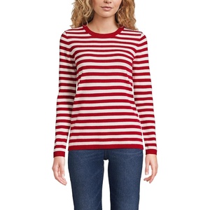 image:imageLands End Cashmere SweaterRich RedIvory Breton