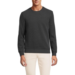 image:imageLands End Mens Long Sleeve Serious Sweats Crewneck SweatshirtDark Charcoal Heather