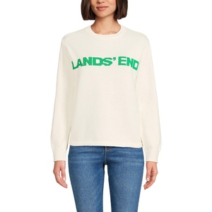 image:imageLands End Womens Drifter Jacquard Crew Neck SweaterFresh Ivory Lands End