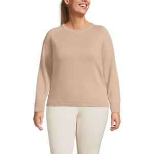 image:imageLands End Womens Drifter Jacquard Raglan Crew Neck SweaterChampagne