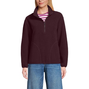 image:imageLands End Womens Half Zip Cozy Sherpa Fleece PulloverLush Burgundy