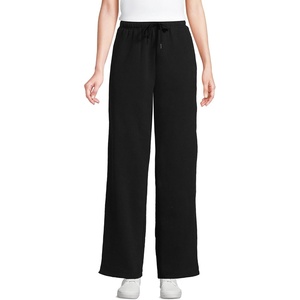 image:imageLands End Womens Serious Sweats High Rise Relaxed Straight Leg PantsBlack