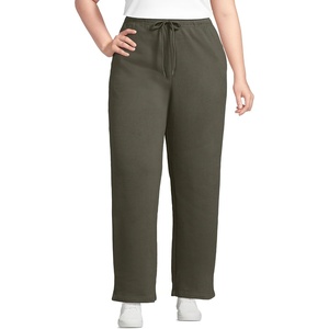 image:imageLands End Womens Serious Sweats High Rise Relaxed Straight Leg PantsForest Moss
