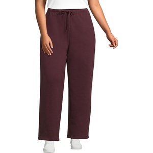image:imageLands End Womens Serious Sweats High Rise Relaxed Straight Leg PantsLush Burgundy