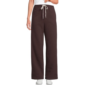 image:imageLands End Womens Serious Sweats High Rise Relaxed Straight Leg PantsRich Seal Brown