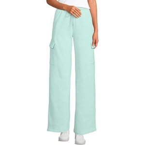 image:imageLands End Womens Serious Sweats High Rise Wide Leg Cargo PantsJulep