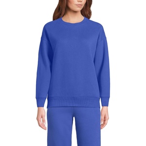 image:imageLands End Womens Serious Sweats Relaxed Long Sleeve Crew Neck SweatshirtBlue Breeze