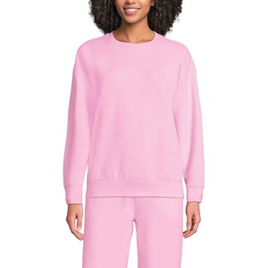 image:imageLands End Womens Serious Sweats Relaxed Long Sleeve Crew Neck SweatshirtPink Moonstone