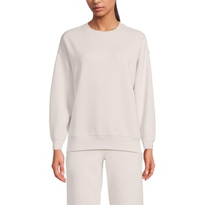 image:imageLands End Womens Serious Sweats Relaxed Long Sleeve Crew Neck SweatshirtSoft Sand