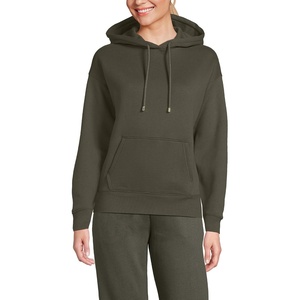 image:imageLands End Womens Serious Sweats Relaxed Long Sleeve Hoodie SweatshirtForest Moss