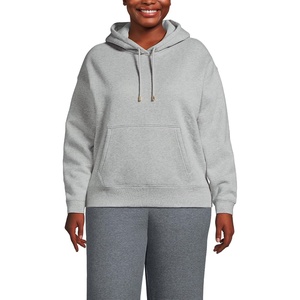 image:imageLands End Womens Serious Sweats Relaxed Long Sleeve Hoodie SweatshirtGray Heather