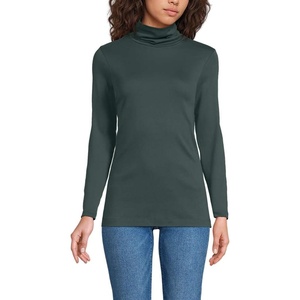 image:imageLands End Womens Supima Cotton TurtleneckEvening Forest