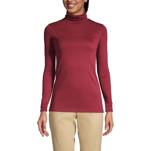 image:imageLands End Womens Supima Cotton TurtleneckRich Burgundy