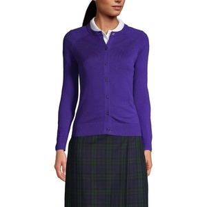 image:imageSchool Uniform Young Womens Cotton Modal Cardigan SweaterDeep Purple