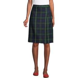 image:imageSchool Uniform Young Womens Plaid Aline Skirt Below the KneePlaid HunterClassic Navy