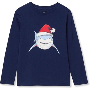 image:imageLands End Boys Graphic T ShirtSanta SharkTrue Navy