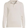 image:imageLands End Mens Long Sleeve Cotton Sweater PoloLight Gray Heather
