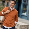 image:imageLands End Mens Long Sleeve Fine Gauge Cotton Quarter Zip SweaterFresh Cinnamon