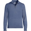 image:imageLands End Mens Long Sleeve Fine Gauge Cotton Quarter Zip SweaterNightfall Blue