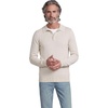image:imageLands End Mens Long Sleeve Cotton Sweater PoloLight Gray Heather