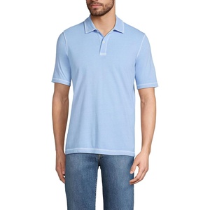 image:imageMens Short Sleeve Sun Faded Super T PoloPowder Blue Garment Dye