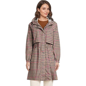 image:imageLands End Womens Squall Packable Long RaincoatRich Ginger Plaid