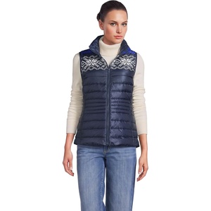 image:imageLands End Womens Wanderweight Packable Ultralight Down VestDeep Sea Navy Fairisle