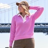 image:imageLands End Womens Cotton Rugby SweaterAster Pink